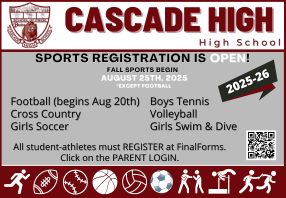  Cascade High School sports registration is open for Fall 2025.